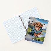 Carnet Vache Highland avec Keith Tartan Scarf (Intérieur)