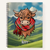 Carnet Vache Highland avec Kerr Tartan Scarf (Devant)