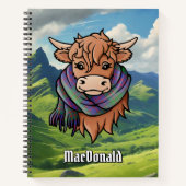 Carnet Vache Highland avec Macdonald Tartan Scarf (Devant)