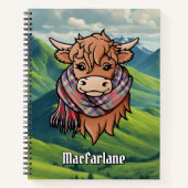 Carnet Vache Highland avec MacFarlane Tartan Scarf (Devant)