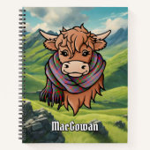 Carnet Vache Highland avec MacGowan Tartan Scarf (Devant)
