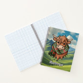 Carnet Vache Highland avec MacGregor Tartan Scarf (Intérieur)