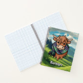 Carnet Vache Highland avec MacIntyre Tartan Scarf (Intérieur)