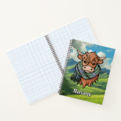 Carnet Vache Highland avec MacLaren Tartan Scarf (Intérieur)
