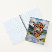 Carnet Vache Highland avec robe Carnegie Écharpe Tartan (Intérieur)