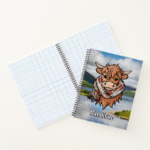 Carnet Vache Highland avec robe MacAlister Écharpe Tartan (Intérieur)