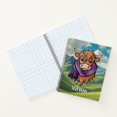 Carnet Vache Highland avec Wardlaw Écharpe Tartan (Intérieur)