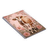 Carnet Vache Jersey Adorable Fleur Rose (Côté Droit)