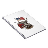 Carnet Vache Longhorn Patriotique et Conception Vectoriel (Côté Droit)