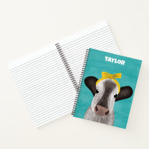 Carnet Vache mignonne avec cabot Personnalisé