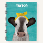 Carnet Vache mignonne avec cabot Personnalisé (Devant)