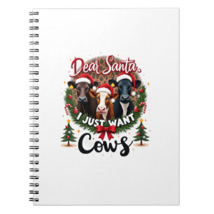 Carnet Vache Noël Cher Père Noël Je Veux Juste Des Vaches