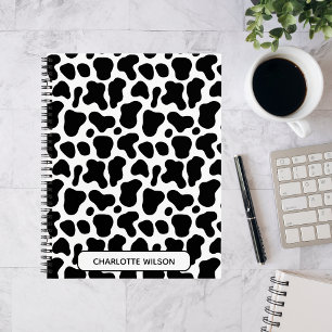 Carnet Vache noire et blanche Imprimer Motif Monogramme