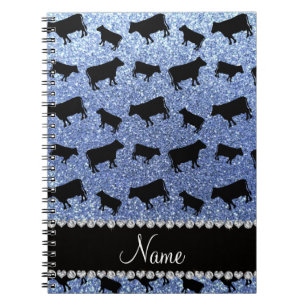 Carnet Vaches bleu-clair nommées personnalisées à part