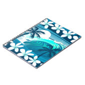 Carnet vague de surf tropicale avec palmiers (Côté gauche)