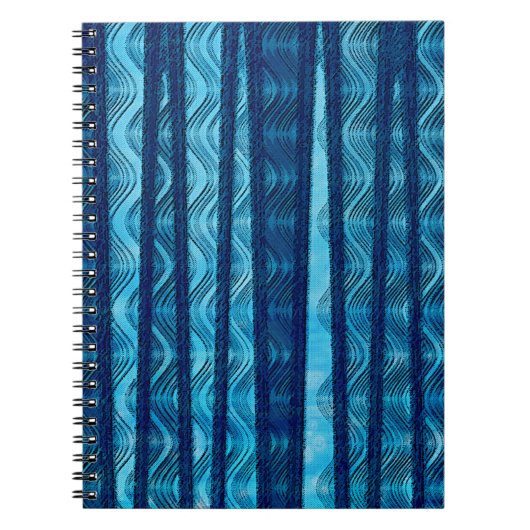 Carnet Vague Rétro Bleu Motif Unique Cool (Devant)