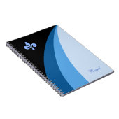 Carnet vagues Abstraites dans les tons bleus & fleur de l (Côté Droit)