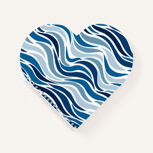 Carnet Vagues abstraites en bleu (Devant)
