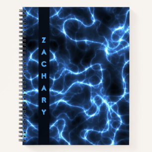 Carnet Vagues bleu électrique   Spirale personnalisée