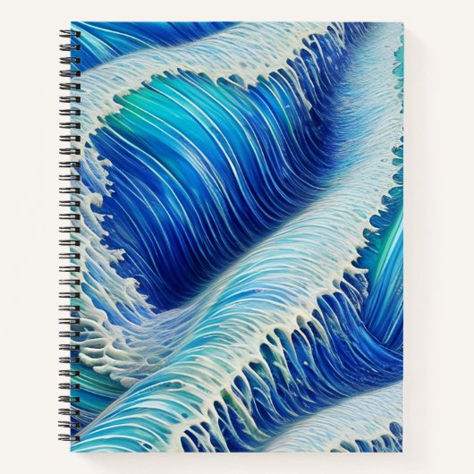 Carnet Vagues bleues Abstraites cool (Devant)