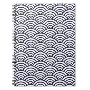 Carnet Vagues bleues japonaises Seigaiha Mer