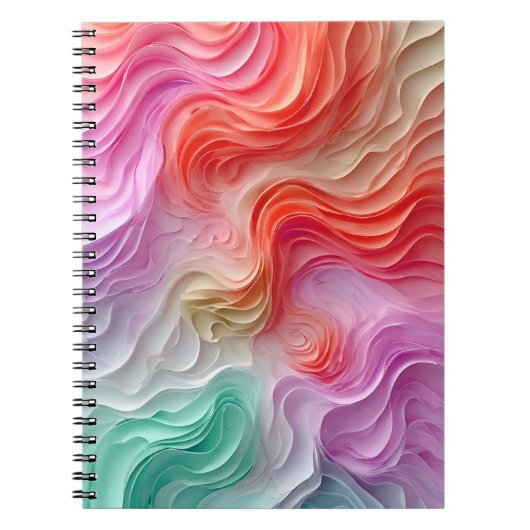 Carnet Vagues colorées pastel abstraites (Devant)