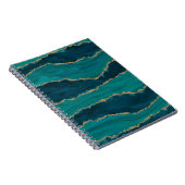 Carnet Vagues d'agate sarcelle – Marbre abstrait avec or (Côté Droit)