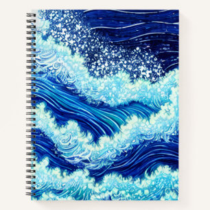Carnet Vagues de l'océan bleu