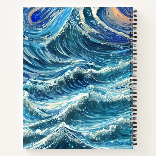 Carnet Vagues de l'océan bleu (Dos)