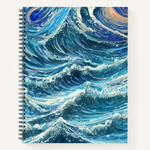 Carnet Vagues de l'océan bleu