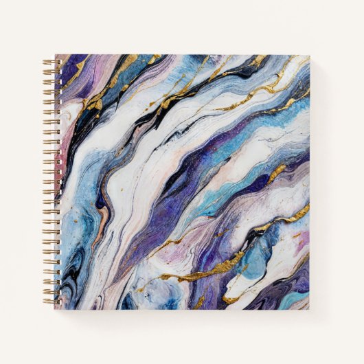 Carnet Vagues de marbre doré de luxe égéen (Devant)
