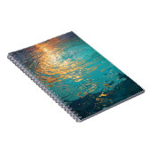 Carnet Vagues d'eau abstraites avec lumière dorée du sole (Côté Droit)