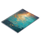 Carnet Vagues d'eau abstraites avec lumière dorée du sole (Côté gauche)