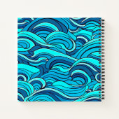 Carnet Vagues d'eau de l'océan bleu turquoise abstrait | (Dos)