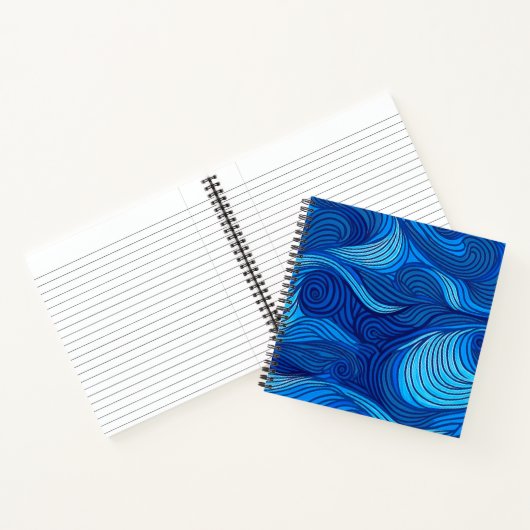 Carnet Vagues d'eau de l'océan bleu turquoise abstrait | (Intérieur)