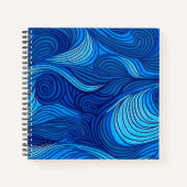 Carnet Vagues d'eau de l'océan bleu turquoise abstrait | (Devant)