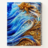 Carnet Vagues d'océan bleu moderne (Dos)