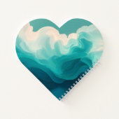 Carnet Vagues fluides sarcelle et blanc (Dos)