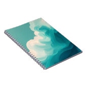 Carnet Vagues fluides sarcelle et blanc (Côté Droit)