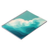 Carnet Vagues fluides sarcelle et blanc (Côté gauche)