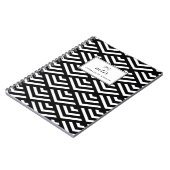 Carnet Vagues géométriques noires et blanches Personnalis (Côté gauche)