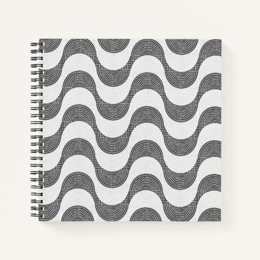 Carnet vagues noires et blanches en pavé portugais (Devant)