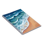 Carnet Vagues océaniques bleu aquarelle côtière (Côté Droit)