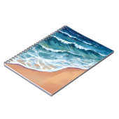 Carnet Vagues océaniques bleu aquarelle côtière (Côté gauche)