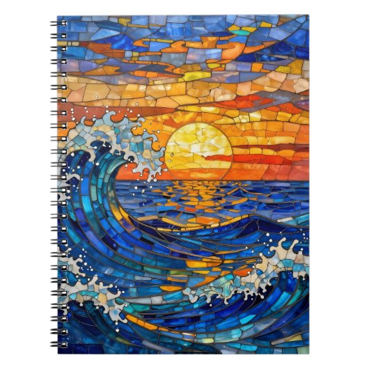Carnet Vagues océaniques côtières océaniques Coucher de s (Devant)