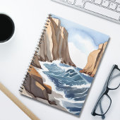 Carnet Vagues océaniques qui s'écrasent | Aquarelle de pl