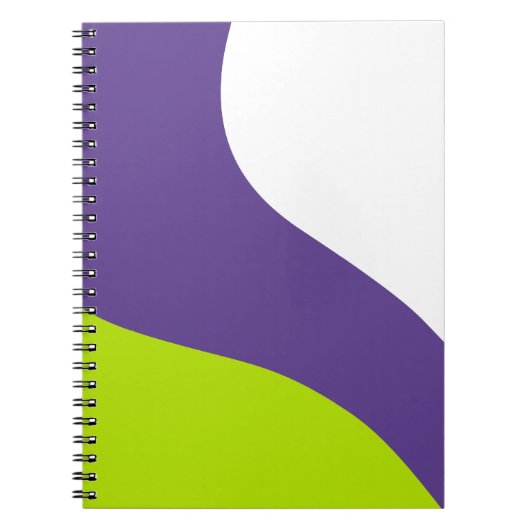 Carnet Vagues simples en vert citron et violet (Devant)