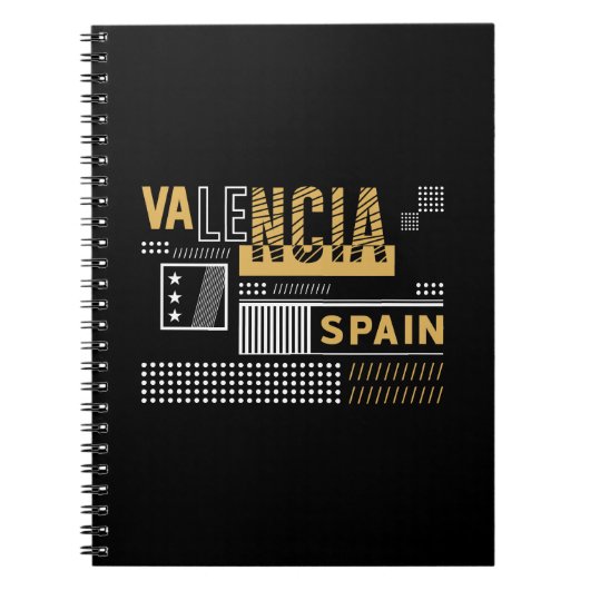 Carnet Valence Espagne Typographie Moderne Design Voyage (Devant)
