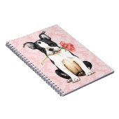 Carnet Valentine Boston rose Terrier (Côté Droit)