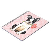 Carnet Valentine Boston rose Terrier (Côté gauche)